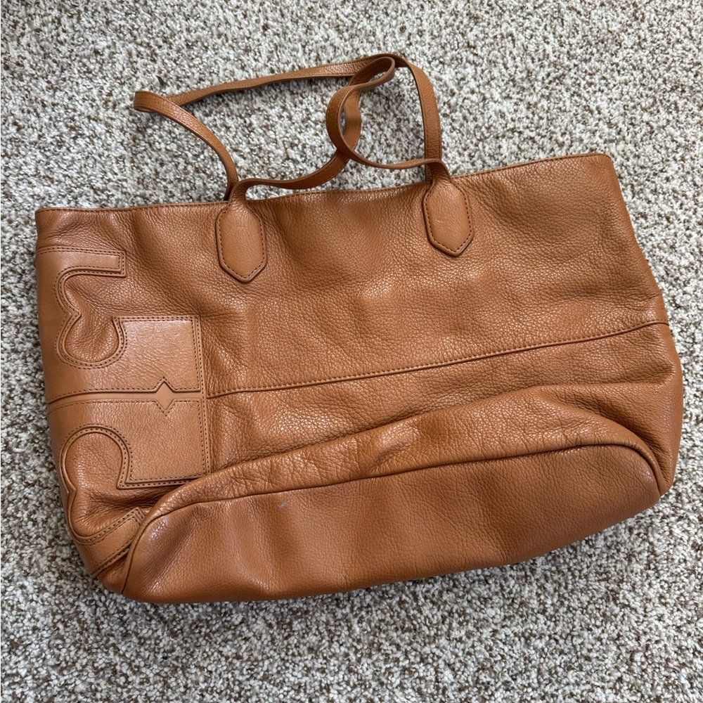 Tan Leather Tote Bag